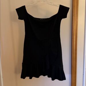 Nasty Gal Black Off-Shoulder Mini Dress